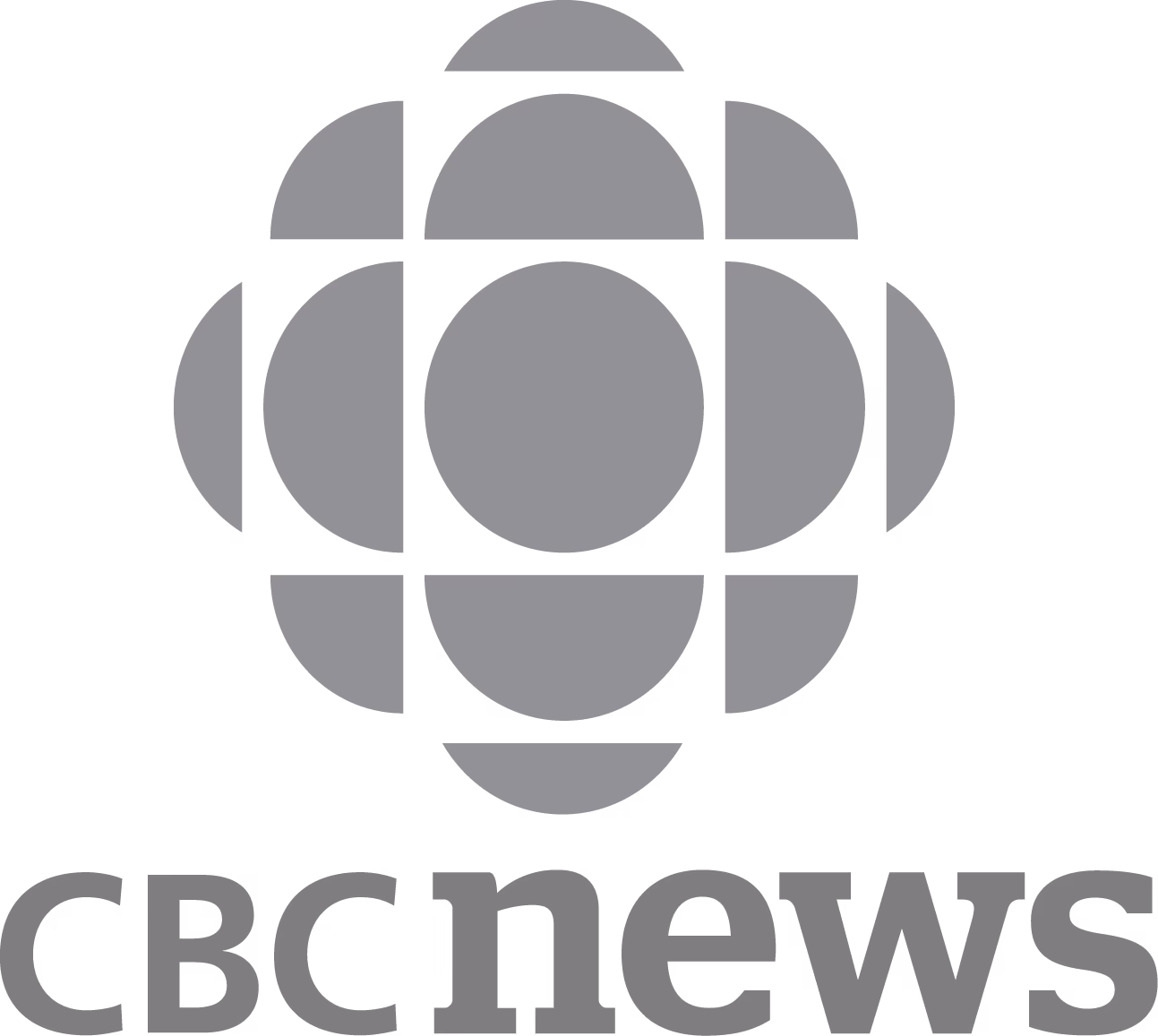 CBC News logo in grayscale with geometric design